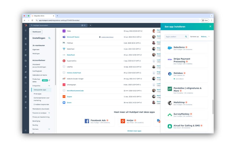 HubSpot Integraties