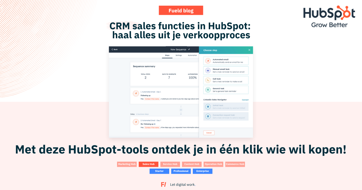 CRM sales functies in HubSpot