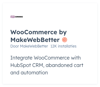 HubSpot Woocommerce integratie