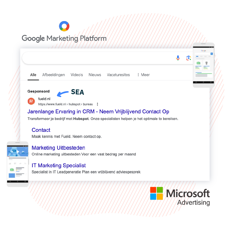 Wat is SEA google zoekresultaten bovenaan