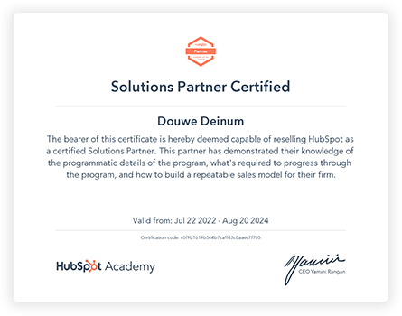 HubSpot certified partner Groningen